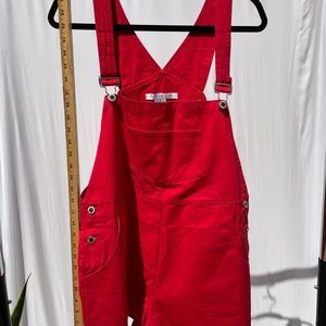 Red Overall Shorts